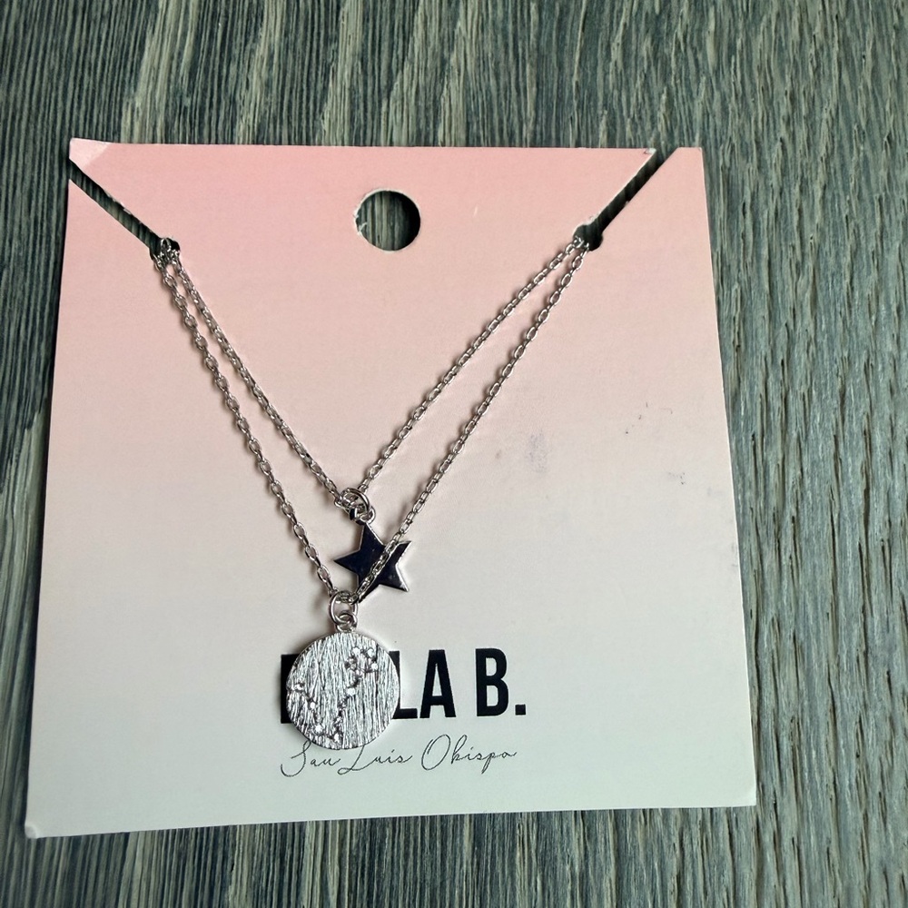 Pisces Double Layer Zodiac Constellation Necklace In Silver